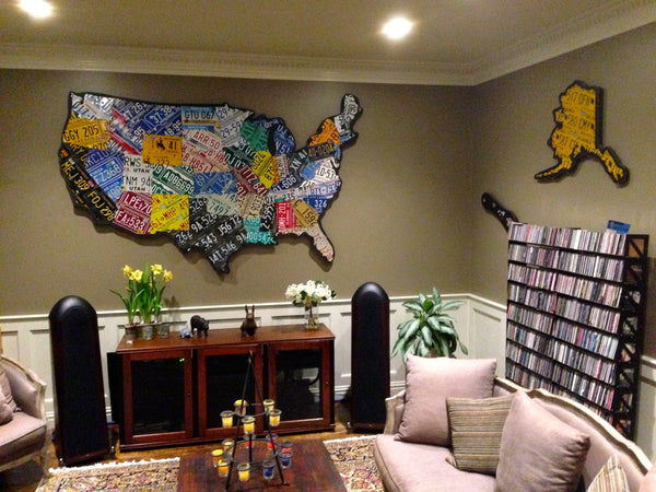 Large Scale USA License Plate Map