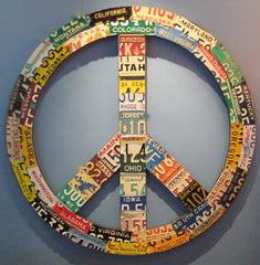 50 State License Plate Peace Sign 44"